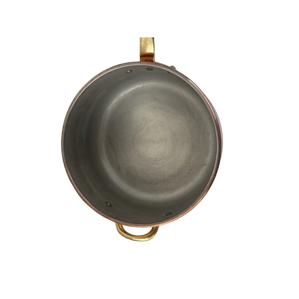 Vintage Copper and Brass Pot with Lid made in Portugal